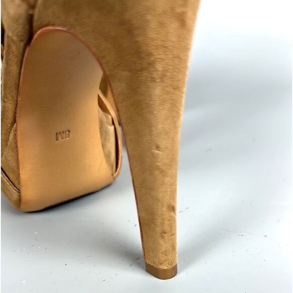 DIANE VON FURSTENBERG Zia Camel
Suede Slingback Platform Sandals Heels US 8 - Picture 16 of 16